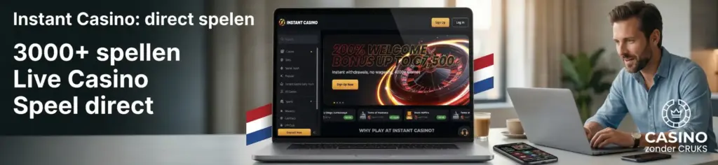 Instant Casino is een online casino zonder Cruks zonder voorafgaande verificatie